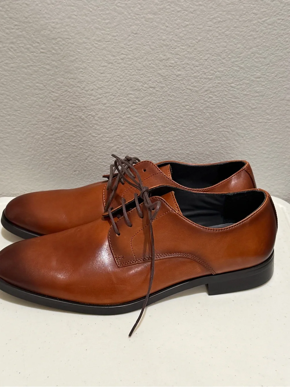 Nordstrom Men's Cognac Leather Derby Shoes Size 11 M New Dress Shoes